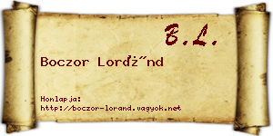 Boczor Loránd névjegykártya